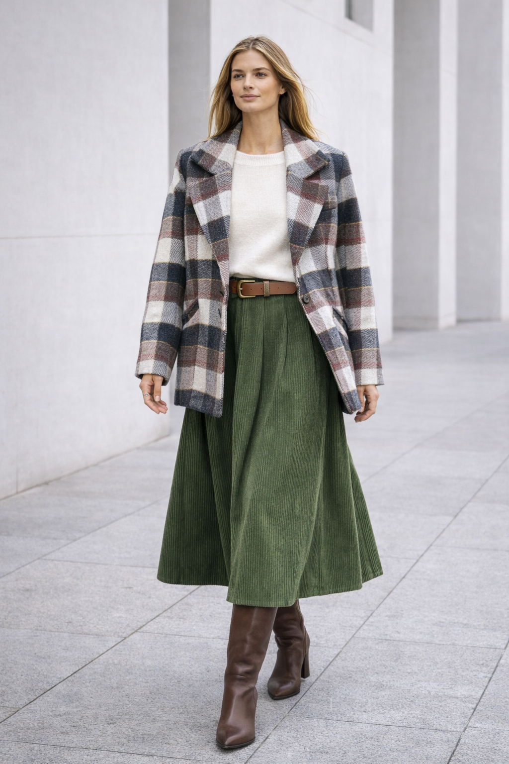 Margot Thrick wool-blend plaid jacket