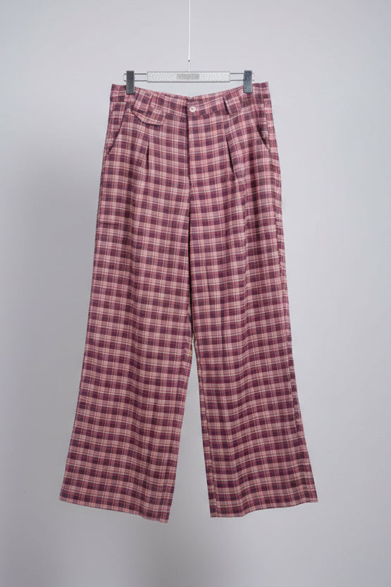 Checked Wide-Leg Pants