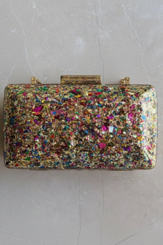 Confetti glitter clutch