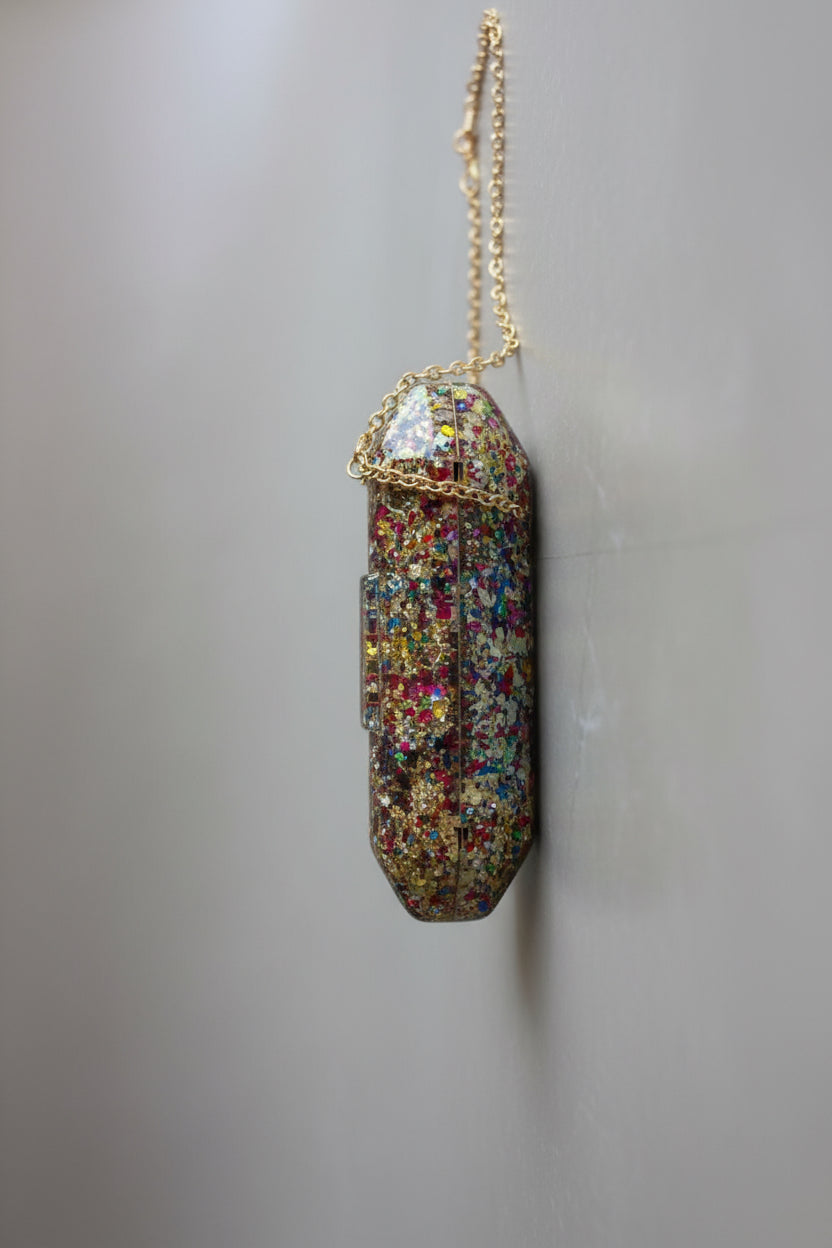 Confetti glitter clutch