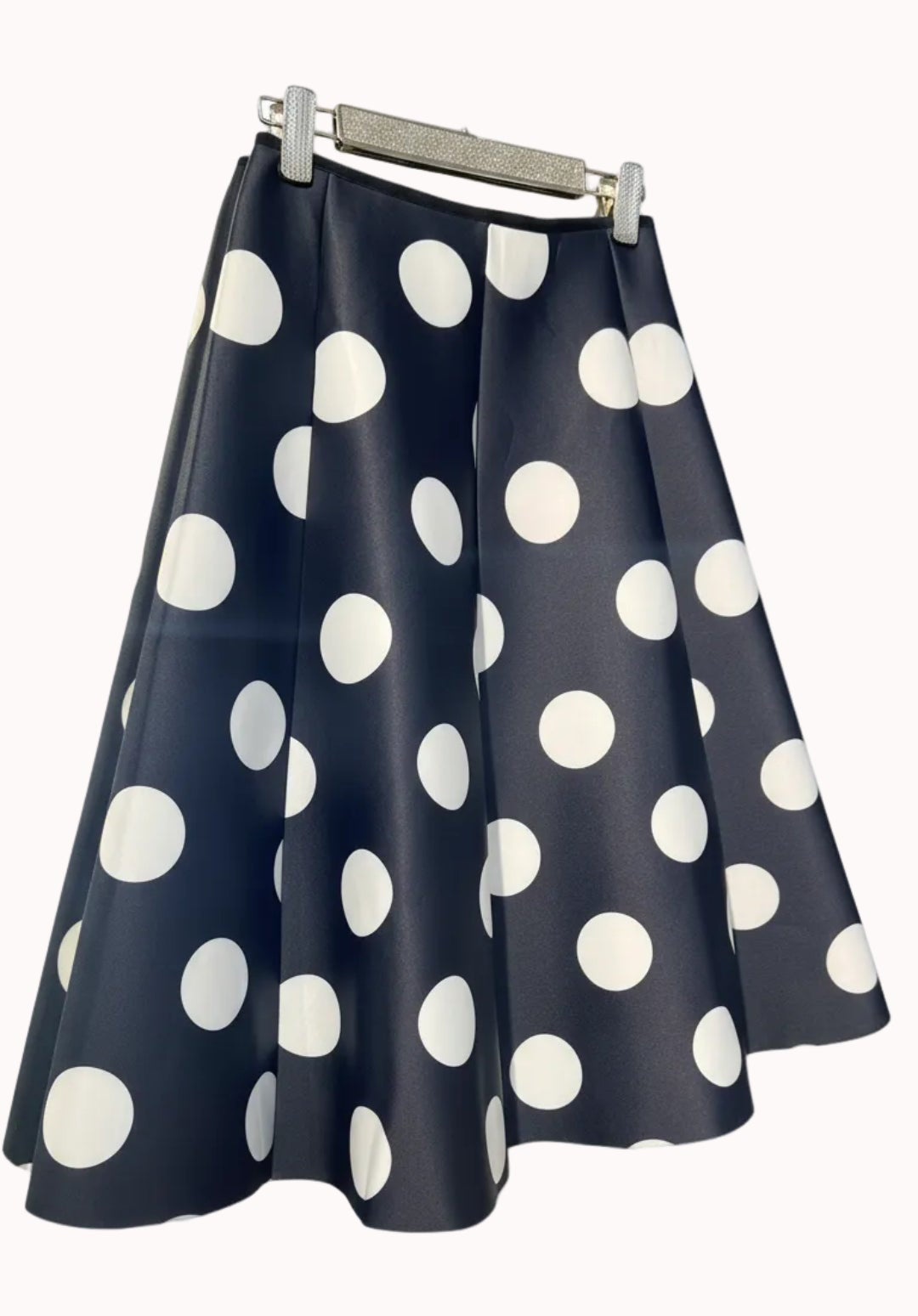 Black skirts with white dots