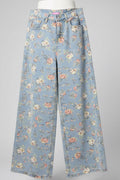 Denim floral jean