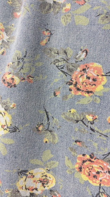 Denim floral jean